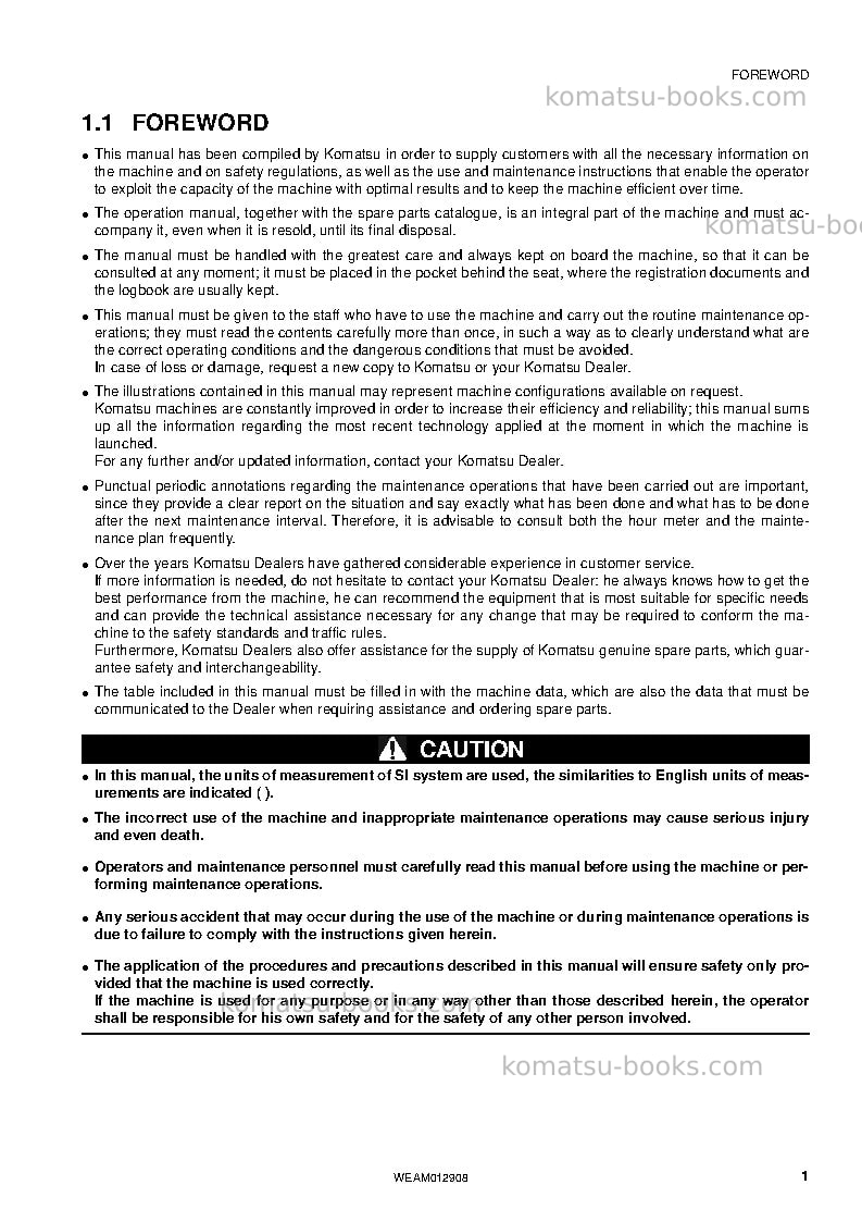 Komatsu pc80mr-3ita Operation manual cover Page 3