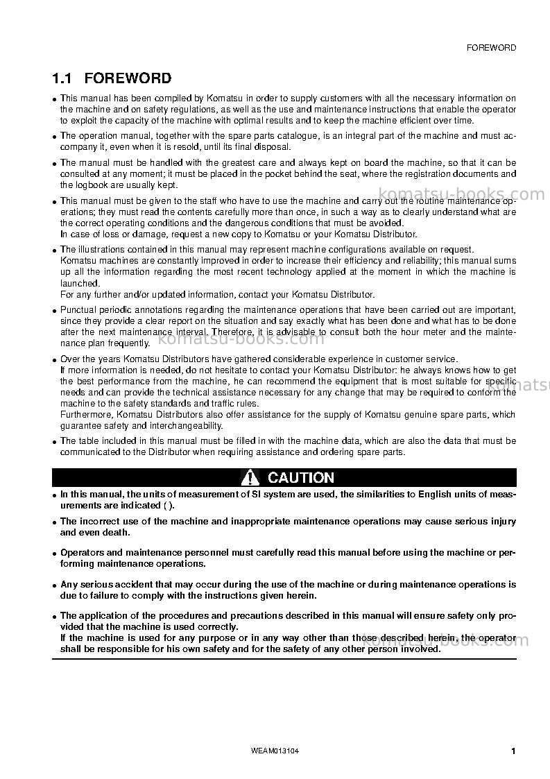 Komatsu pc88mr-8ita Operation manual cover Page 3 Komatsu pc88mr-8ita Operation manual cover Page 3