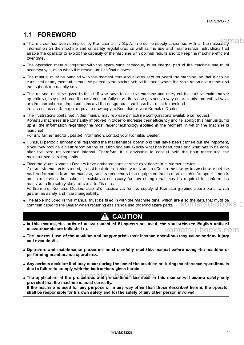 Komatsu pc78us-8jpn-for eu Operation manual cover Page 3 Komatsu pc78us-8jpn-for eu Operation manual cover Page 3