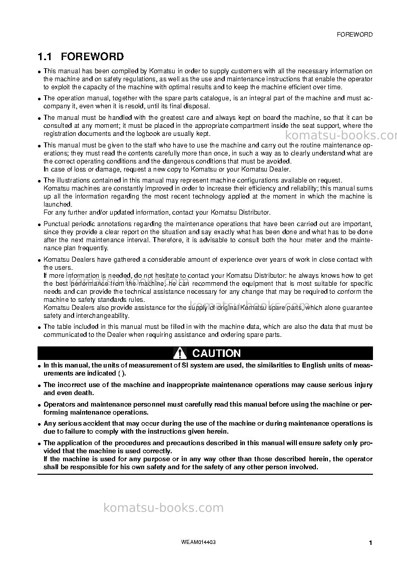 Komatsu pc55mr-3ita Operation manual cover Page 3