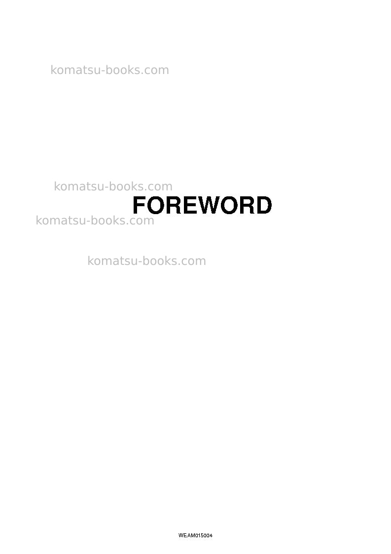 Komatsu pw98mr-8ita Operation manual cover Page 3