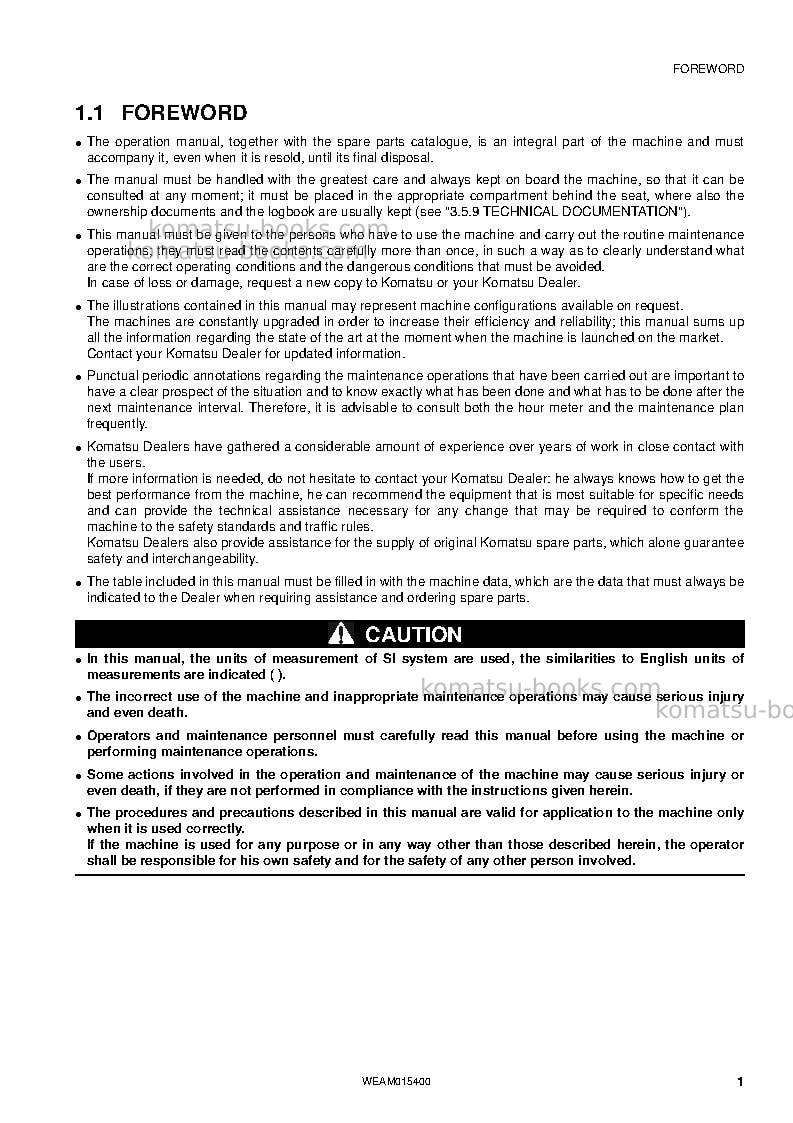Komatsu wb97r-5ita-tier 3 Operation manual cover Page 3