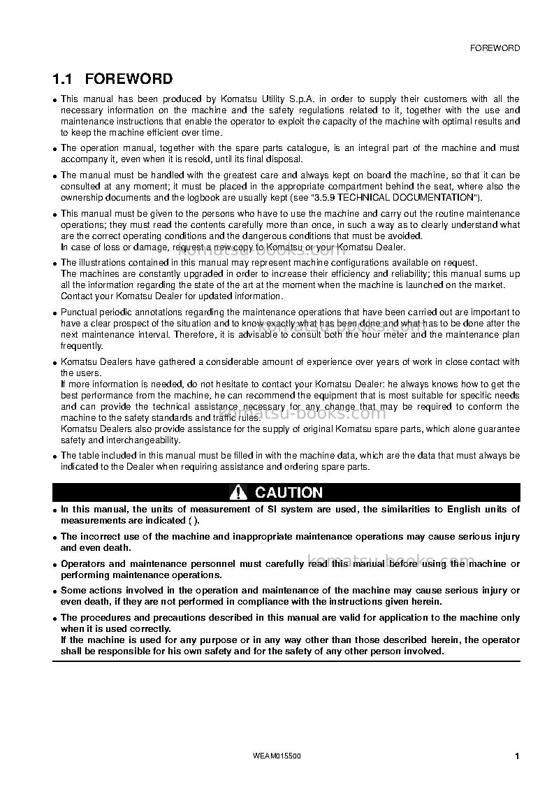 Komatsu wb97s-5ita-tier 3 Operation manual cover Page 3 Komatsu wb97s-5ita-tier 3 Operation manual cover Page 3
