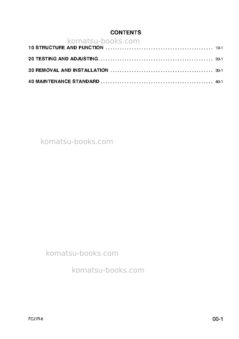 Komatsu pc27r-8jpn Repair & maintenance cover Page 3
