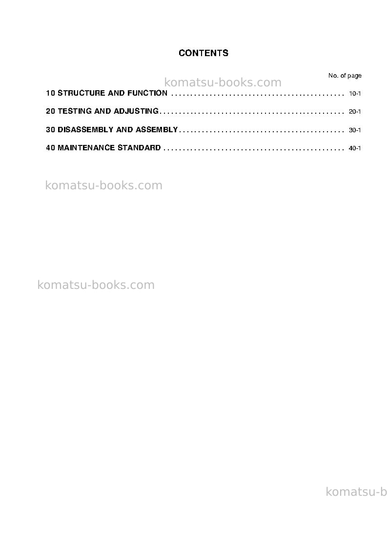 Komatsu wb93r-2ita Repair & maintenance cover Page 3 Komatsu wb93r-2ita Repair & maintenance cover Page 3