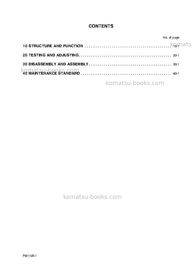 Komatsu pw110r-1ita Repair & maintenance cover Page 3