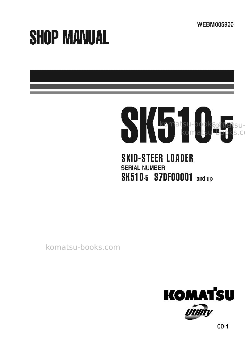 Komatsu sk510-5ita Repair & maintenance cover Page 3