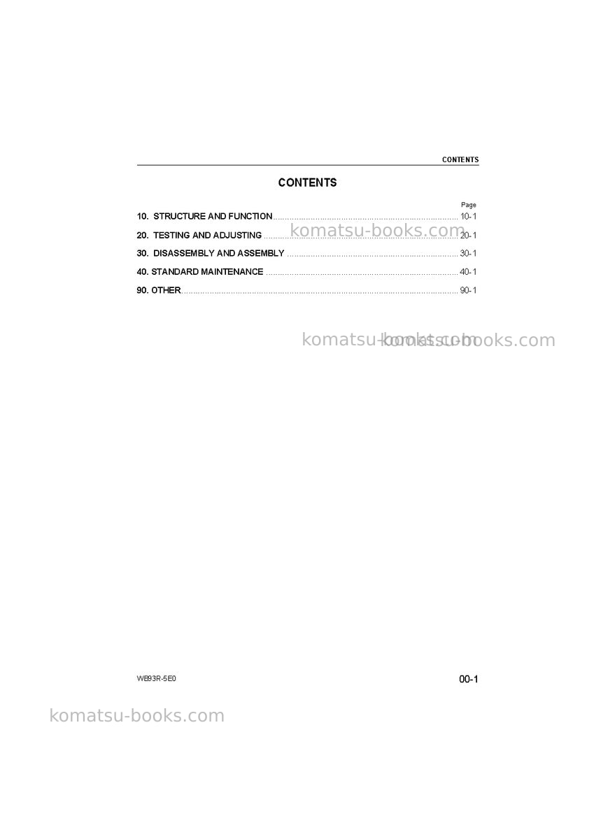 Komatsu wb93r-5ita-tier 3 Repair & maintenance cover Page 3