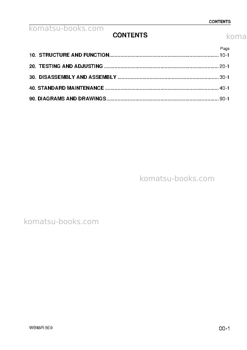 Komatsu wb93r-5ita-tier 3 Repair & maintenance cover Page 3