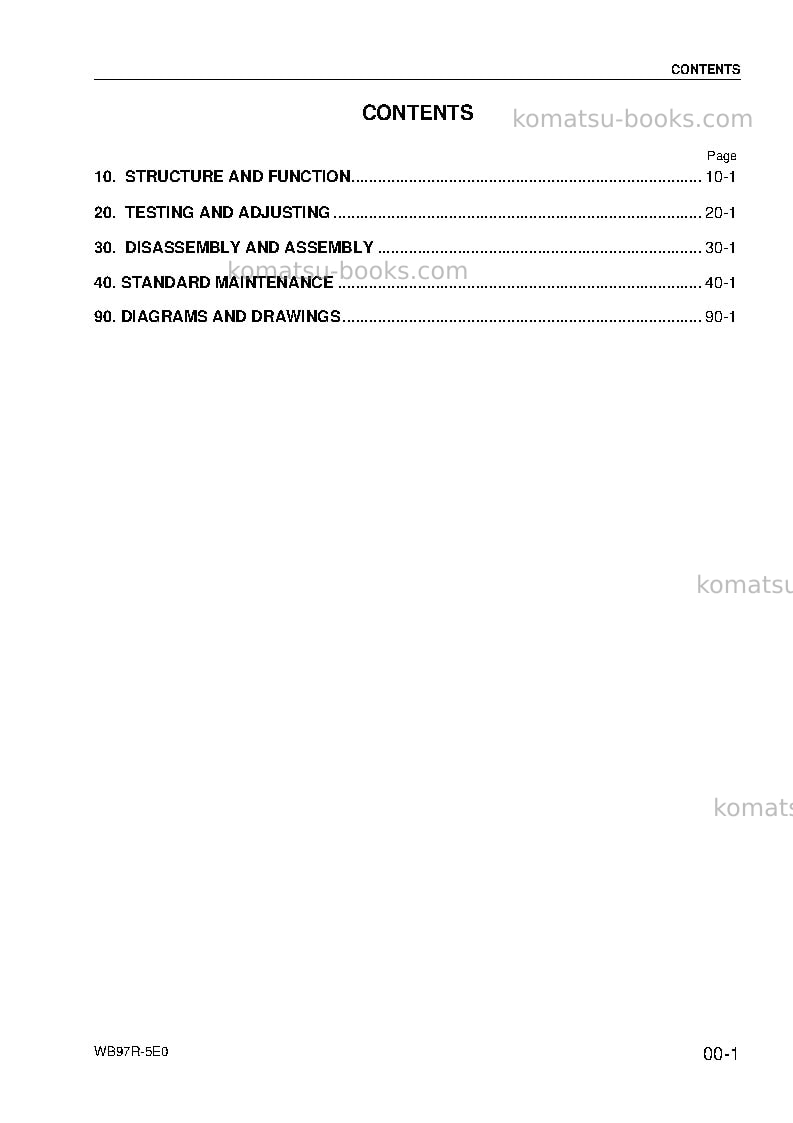 Komatsu wb97r-5ita-tier 3 Repair & maintenance cover Page 3
