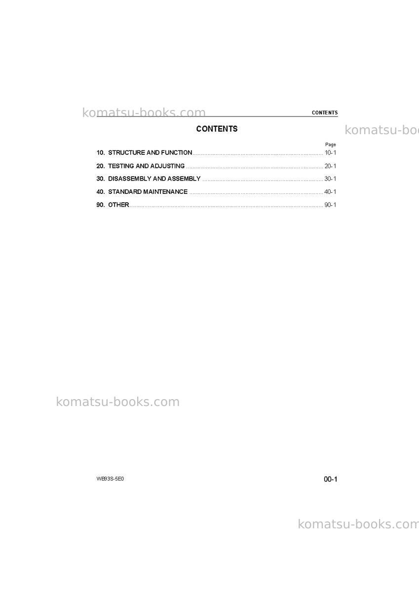 Komatsu wb93s-5ita-tier 3 Repair & maintenance cover Page 3
