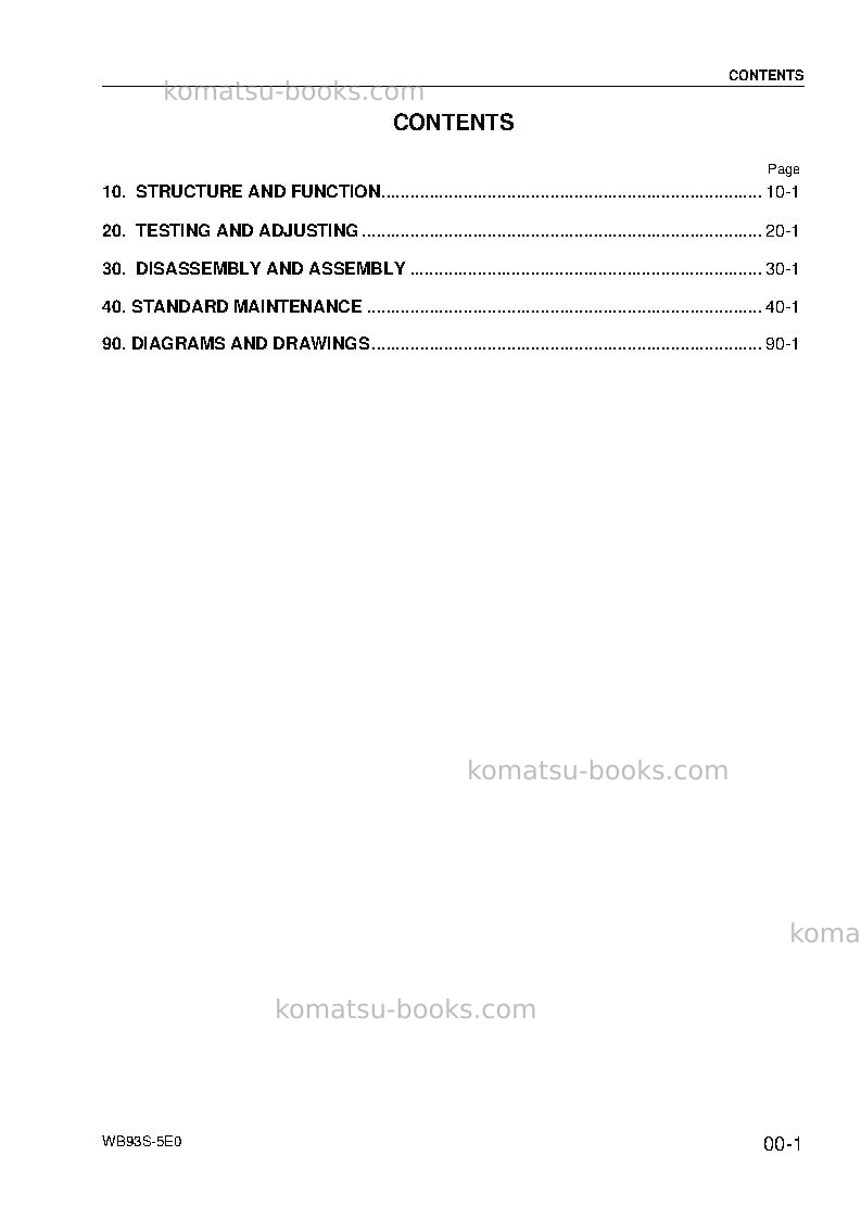 Komatsu wb93s-5ita-tier 3 Repair & maintenance cover Page 3