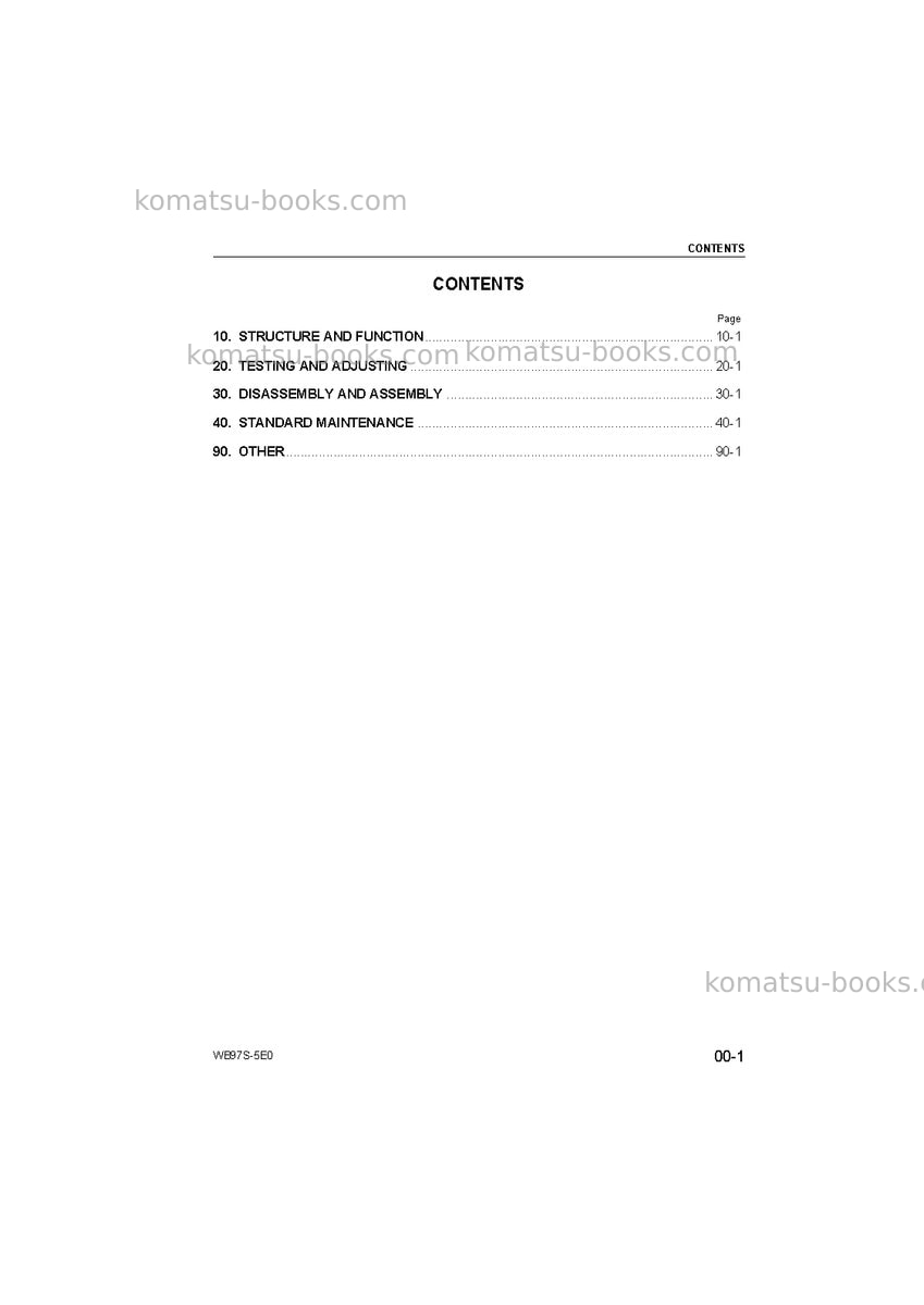 Komatsu wb97s-5ita-tier 3 Repair & maintenance cover Page 3