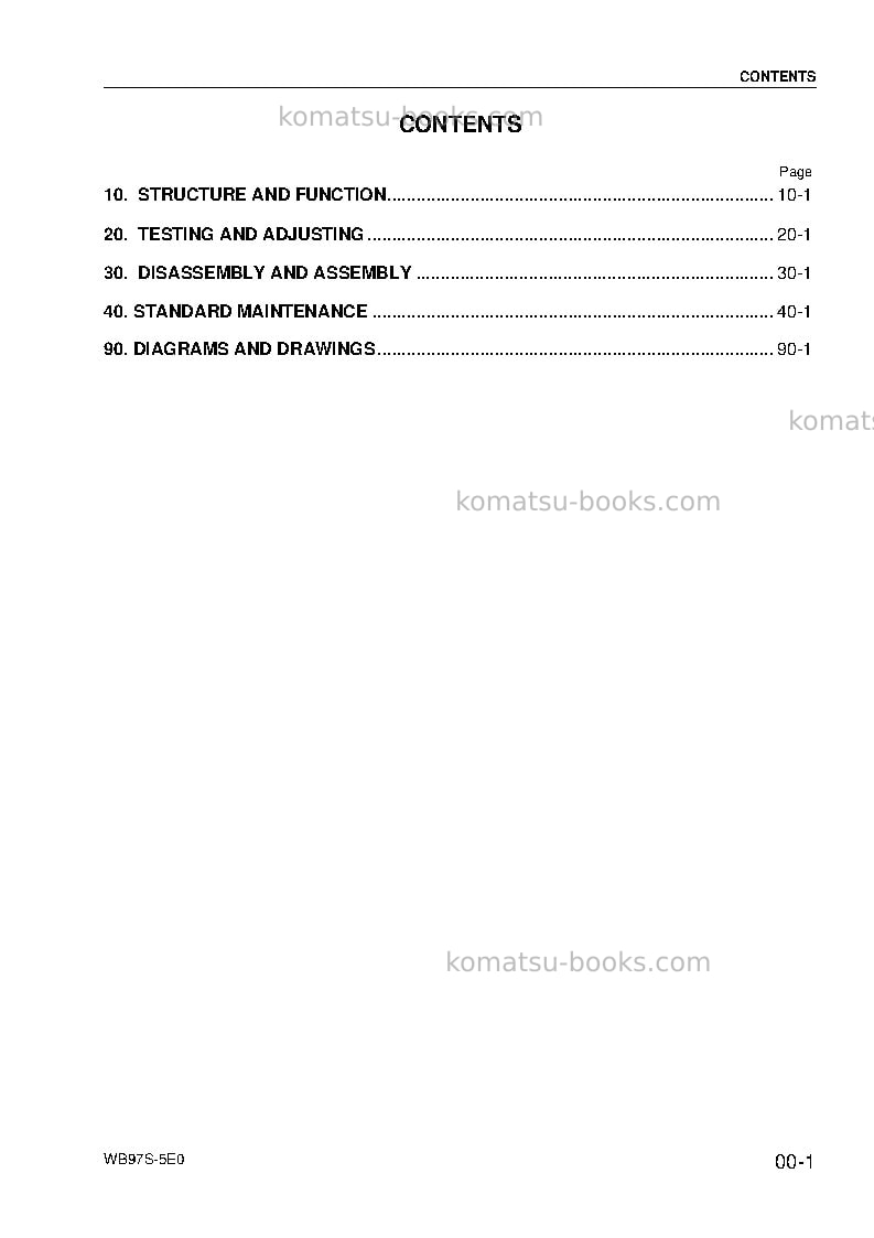 Komatsu wb97s-5ita-tier 3 Repair & maintenance cover Page 3