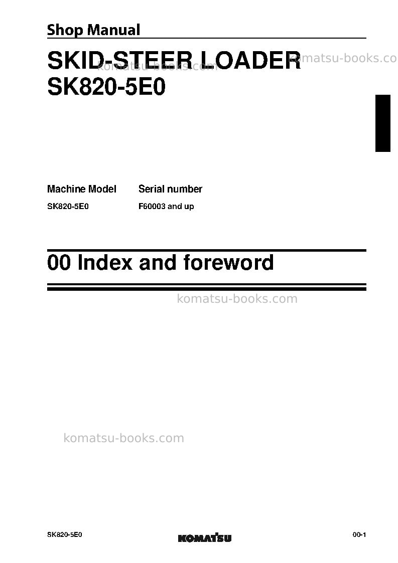 Komatsu sk820-5ita Repair & maintenance cover Page 3