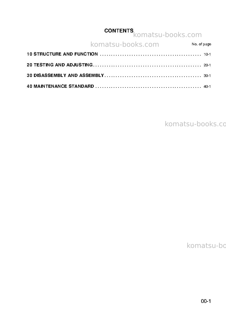 Komatsu pw95-1ita Repair & maintenance cover Page 3 Komatsu pw95-1ita Repair & maintenance cover Page 3