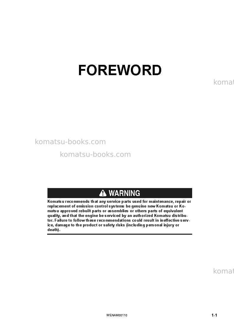 Komatsu pc138us-11ita Operation manual cover Page 3