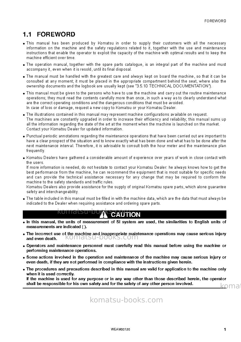 Komatsu wb93r-5ita-tier 3 Operation manual cover Page 3 Komatsu wb93r-5ita-tier 3 Operation manual cover Page 3