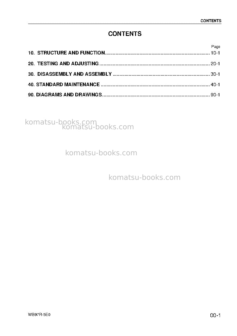Komatsu wb97r-5ita-tier 3 Repair & maintenance cover Page 3