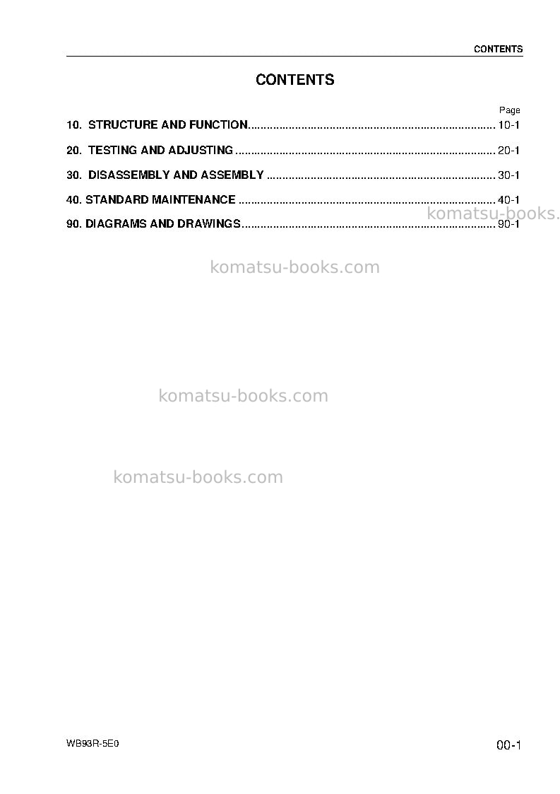 Komatsu wb93r-5ita-tier 3 Repair & maintenance cover Page 3