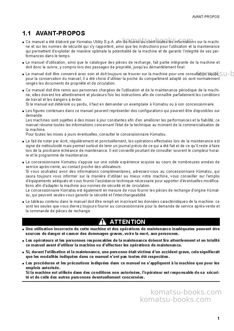 Komatsu sk1020-5ita Manuel d'utilisation couverture Page 3 Komatsu sk1020-5ita Manuel d'utilisation couverture Page 3