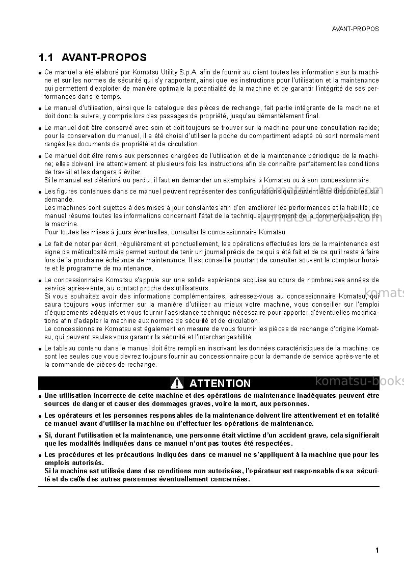 Komatsu sk1020-5ita Manuel d'utilisation couverture Page 3 Komatsu sk1020-5ita Manuel d'utilisation couverture Page 3