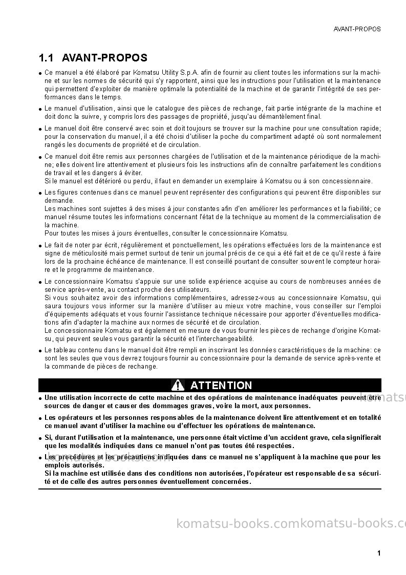 Komatsu sk1026-5ita Manuel d'utilisation couverture Page 3 Komatsu sk1026-5ita Manuel d'utilisation couverture Page 3