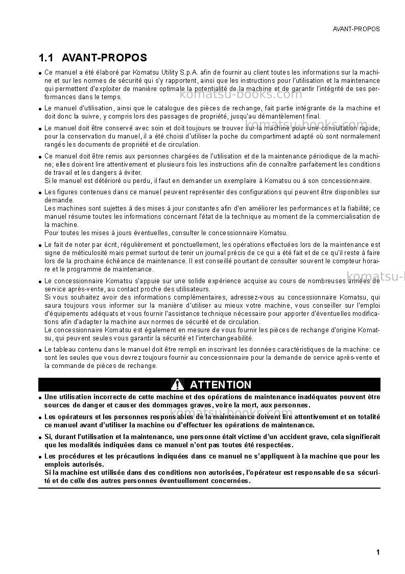 Komatsu ck30-1ita Manuel d'utilisation couverture Page 3 Komatsu ck30-1ita Manuel d'utilisation couverture Page 3