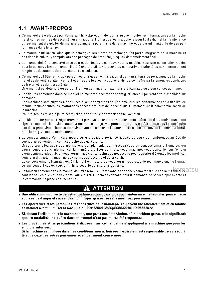 Komatsu ck30-1ita Manuel d'utilisation couverture Page 3 Komatsu ck30-1ita Manuel d'utilisation couverture Page 3