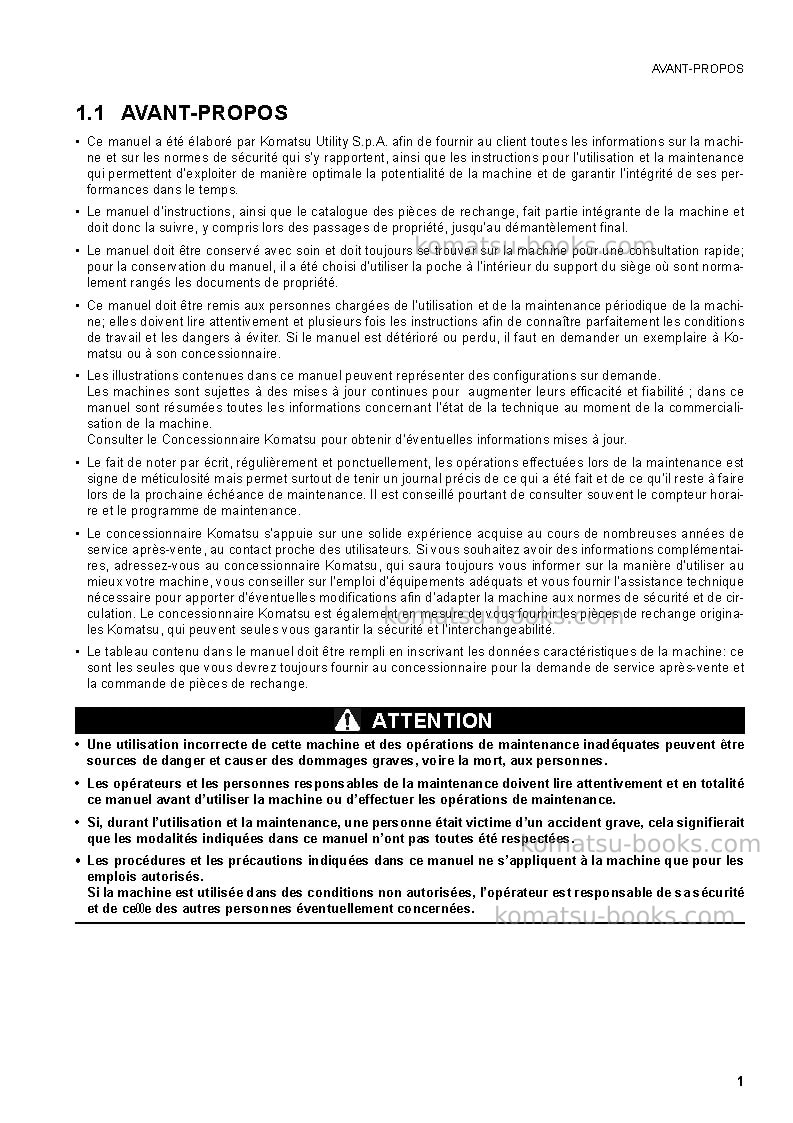 Komatsu pc27mr-2jpn Manuel d'utilisation couverture Page 3 Komatsu pc27mr-2jpn Manuel d'utilisation couverture Page 3