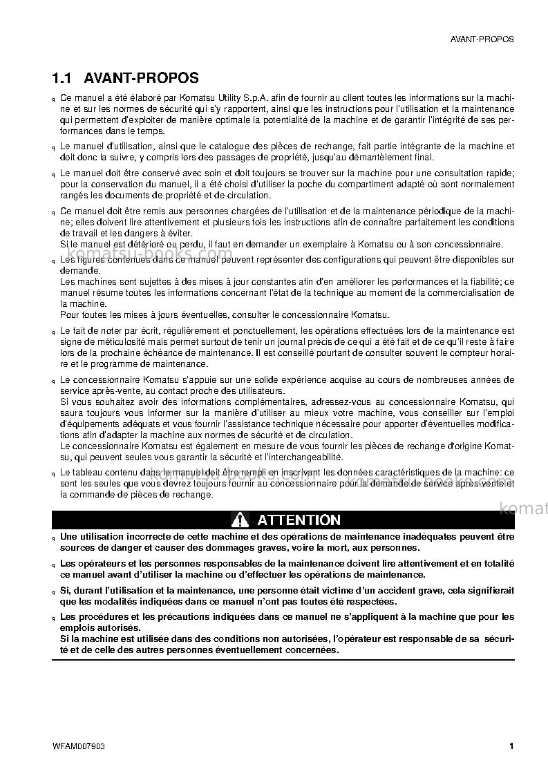 Komatsu ck25-1ita Manuel d'utilisation couverture Page 3 Komatsu ck25-1ita Manuel d'utilisation couverture Page 3