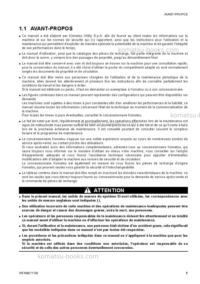 Komatsu ck25-1ita Manuel d'utilisation couverture Page 3 Komatsu ck25-1ita Manuel d'utilisation couverture Page 3