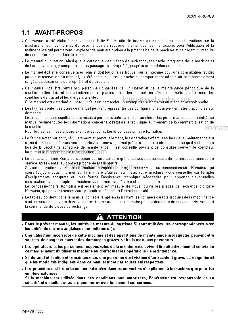 Komatsu ck30-1ita Manuel d'utilisation couverture Page 3 Komatsu ck30-1ita Manuel d'utilisation couverture Page 3