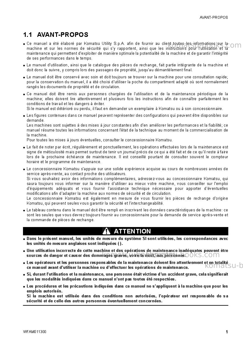 Komatsu ck35-1ita Manuel d'utilisation couverture Page 3 Komatsu ck35-1ita Manuel d'utilisation couverture Page 3