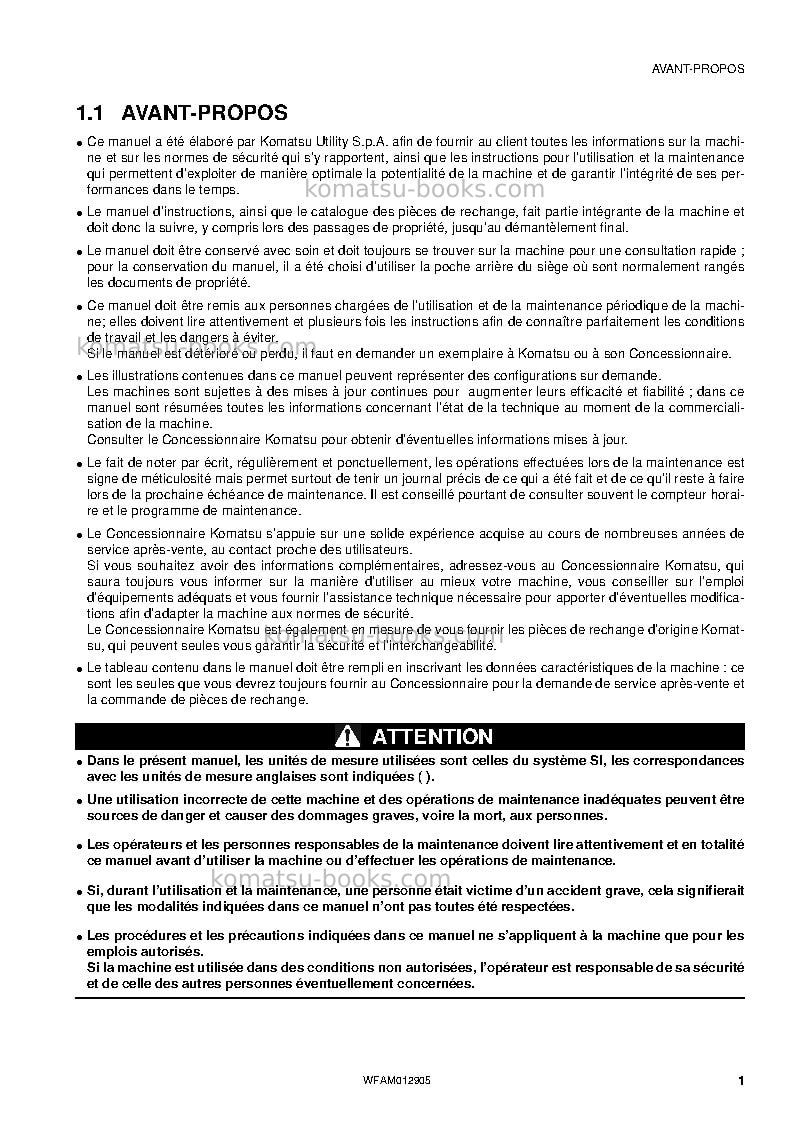 Komatsu pc80mr-3ita Manuel d'utilisation couverture Page 3