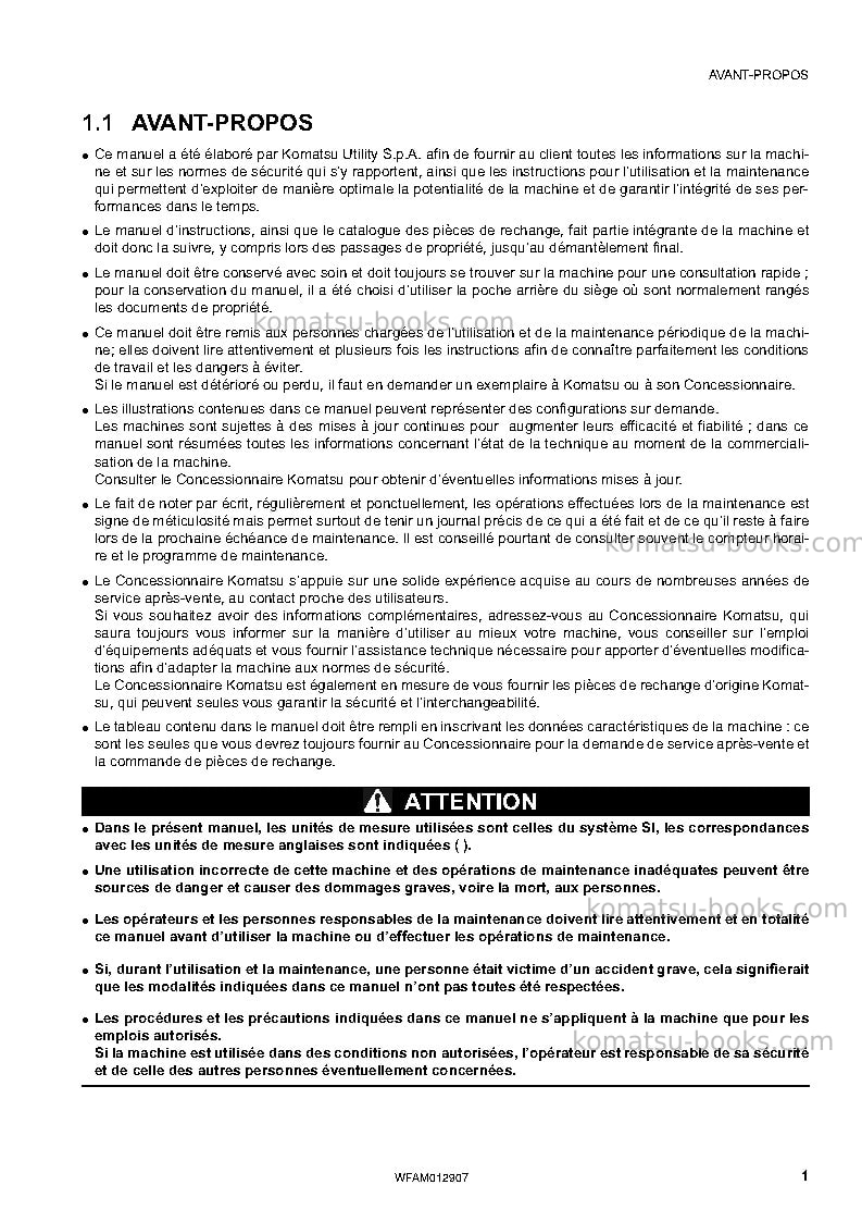 Komatsu pc80mr-3ita Manuel d'utilisation couverture Page 3