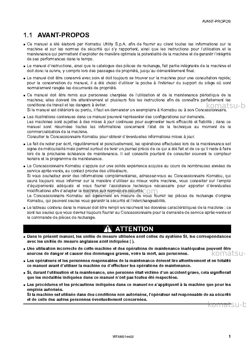 Komatsu pc55mr-3ita Manuel d'utilisation couverture Page 3