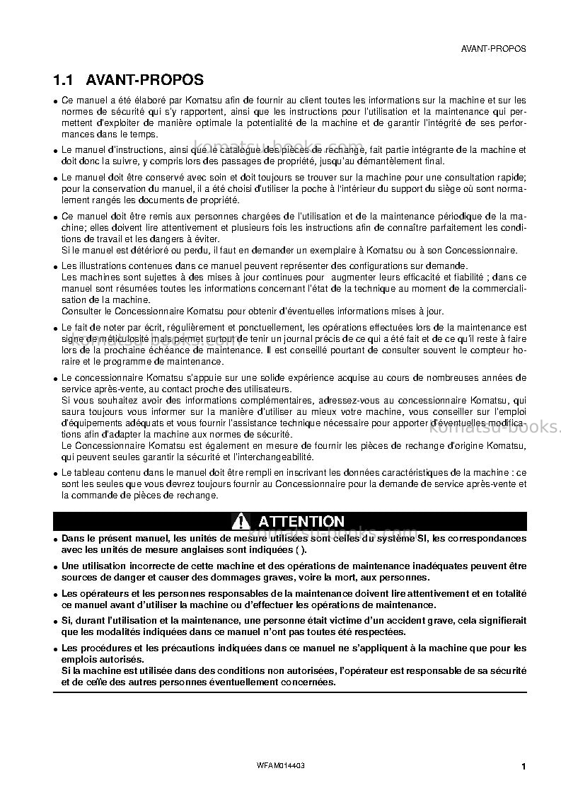 Komatsu pc55mr-3ita Manuel d'utilisation couverture Page 3