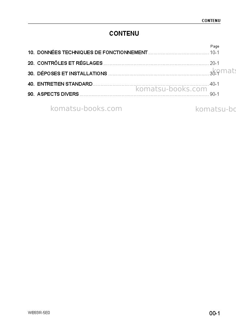 Komatsu wb93r-5ita-tier 3 Réparation et maintenance couverture Page 3 Komatsu wb93r-5ita-tier 3 Réparation et maintenance couverture Page 3