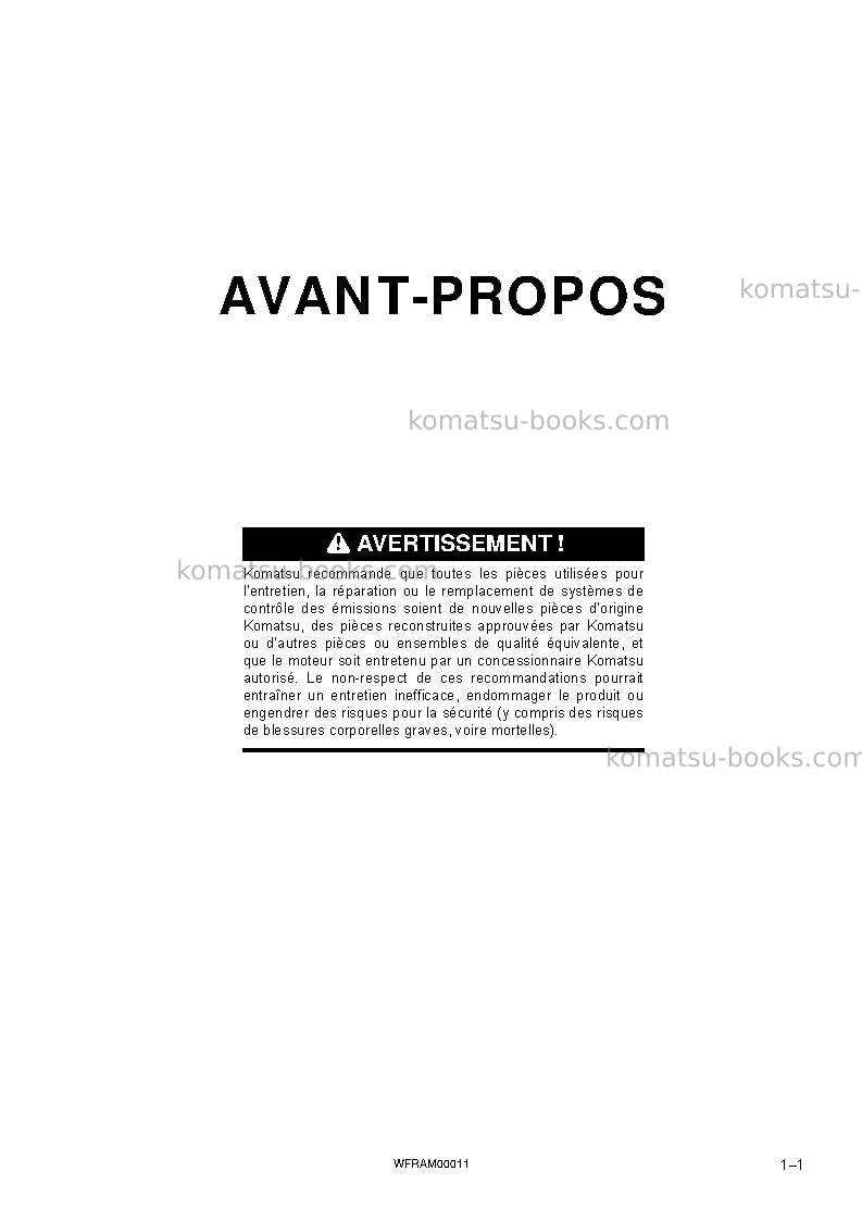Komatsu pc138us-10ita Manuel d'utilisation couverture Page 3