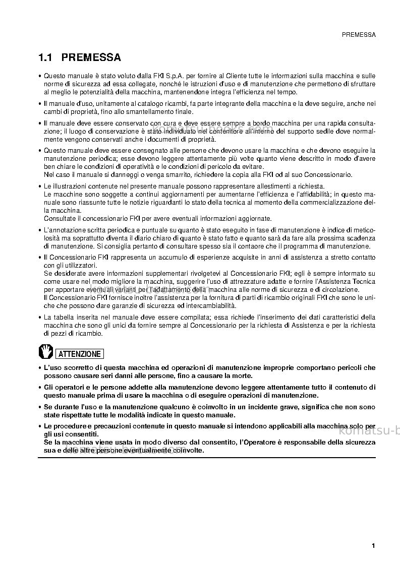 Komatsu pc12r-8ita Manuale operativo copertina Pagina 3 Komatsu pc12r-8ita Manuale operativo copertina Pagina 3
