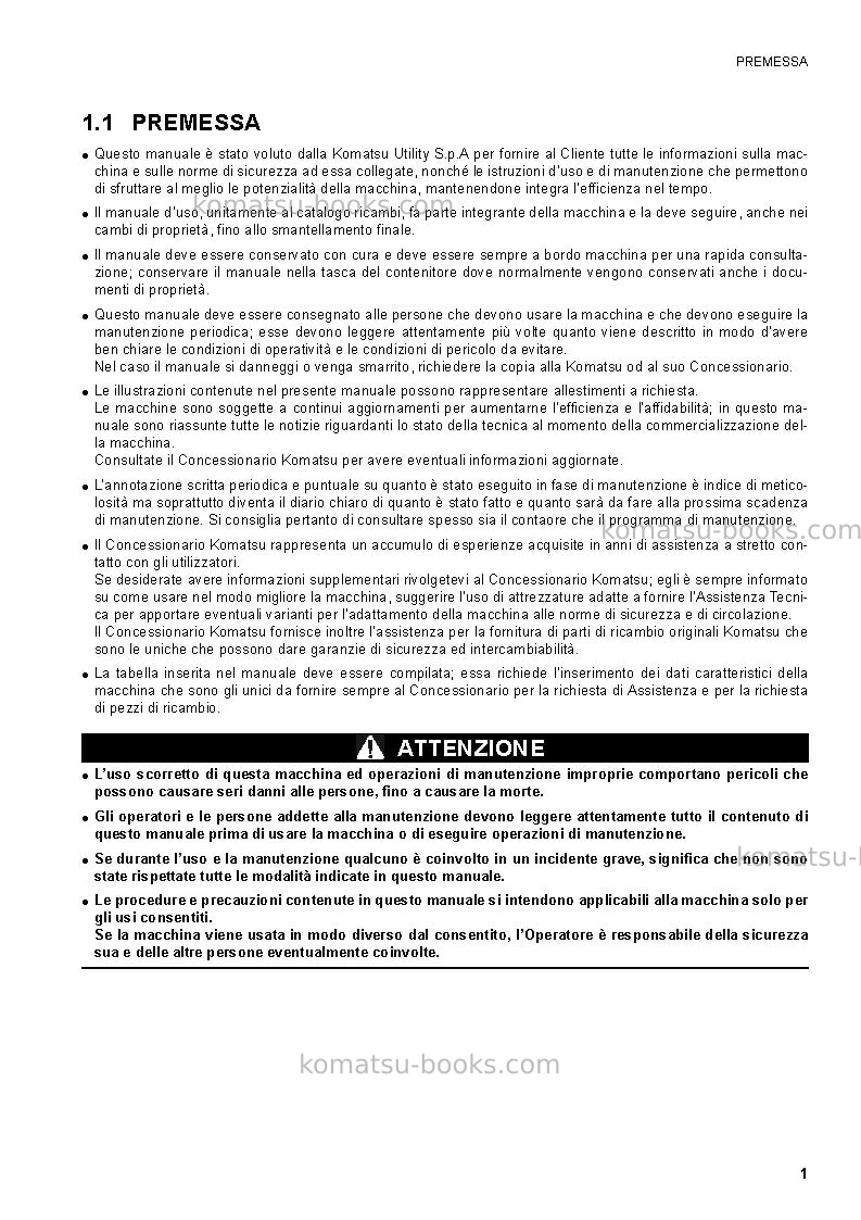 Komatsu ck30-1ita Manuale operativo copertina Pagina 3 Komatsu ck30-1ita Manuale operativo copertina Pagina 3