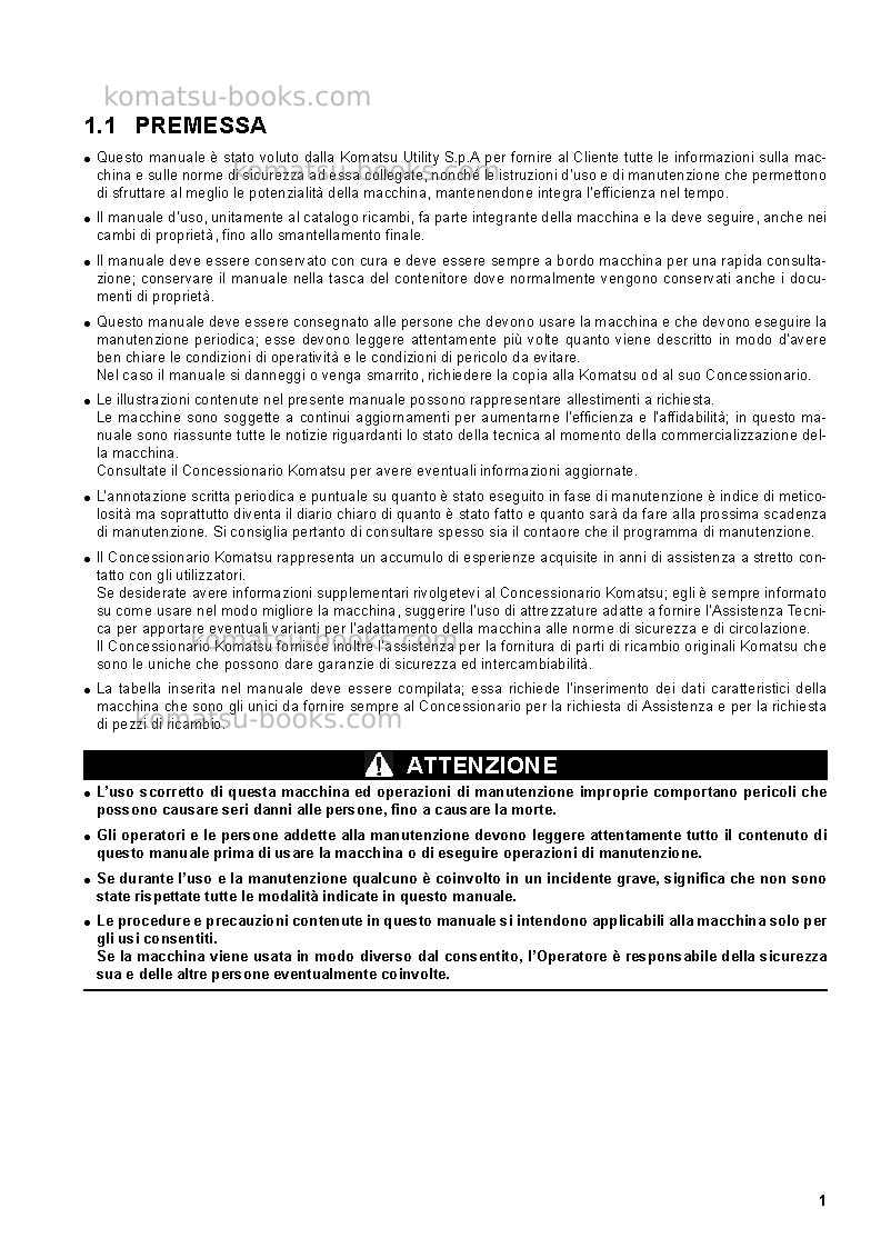 Komatsu ck30-1ita Manuale operativo copertina Pagina 3 Komatsu ck30-1ita Manuale operativo copertina Pagina 3