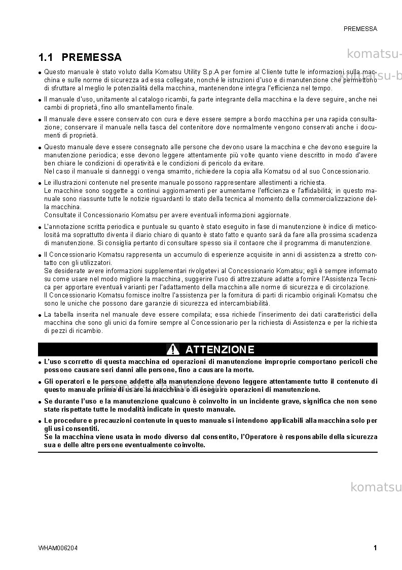Komatsu ck30-1ita Manuale operativo copertina Pagina 3 Komatsu ck30-1ita Manuale operativo copertina Pagina 3