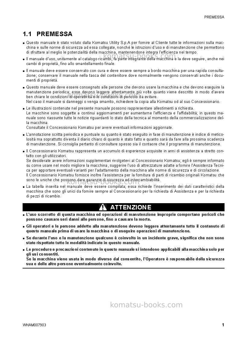 Komatsu ck25-1ita Manuale operativo copertina Pagina 3 Komatsu ck25-1ita Manuale operativo copertina Pagina 3