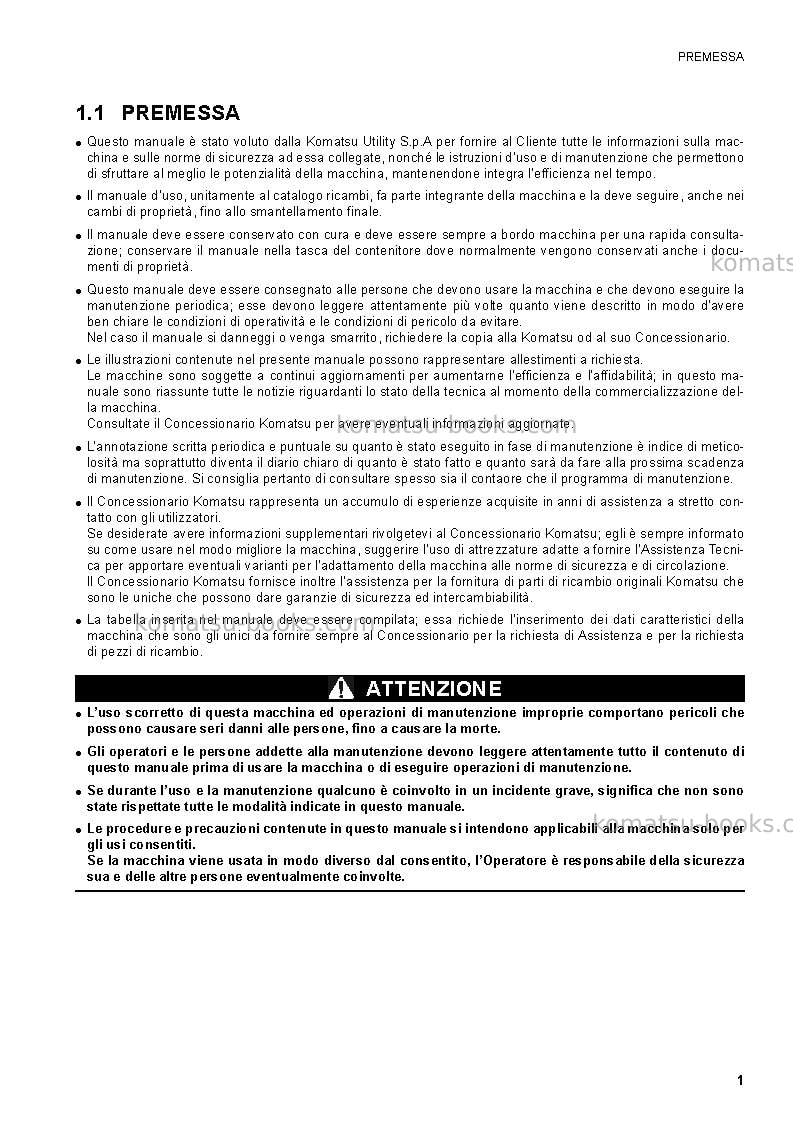 Komatsu ck35-1ita Manuale operativo copertina Pagina 3 Komatsu ck35-1ita Manuale operativo copertina Pagina 3
