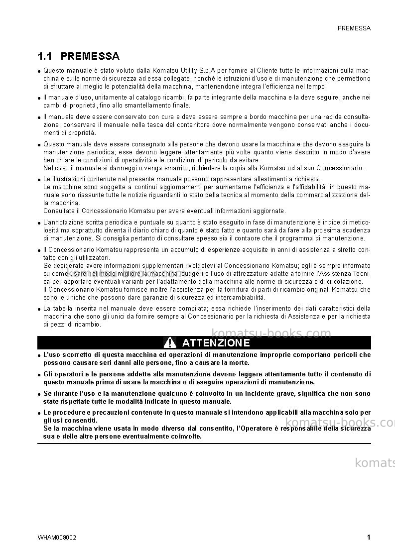 Komatsu ck35-1ita Manuale operativo copertina Pagina 3