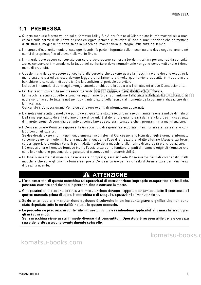 Komatsu ck35-1ita Manuale operativo copertina Pagina 3 Komatsu ck35-1ita Manuale operativo copertina Pagina 3
