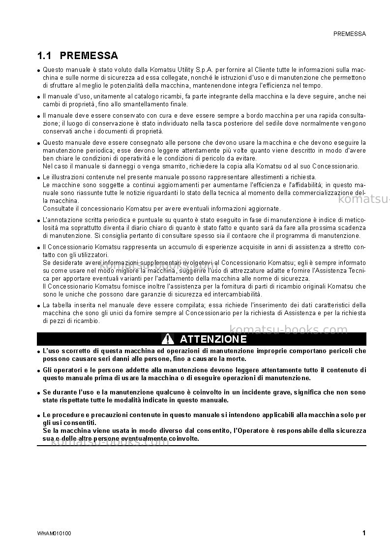 Komatsu pc78us-8jpn-for eu Manuale operativo copertina Pagina 3