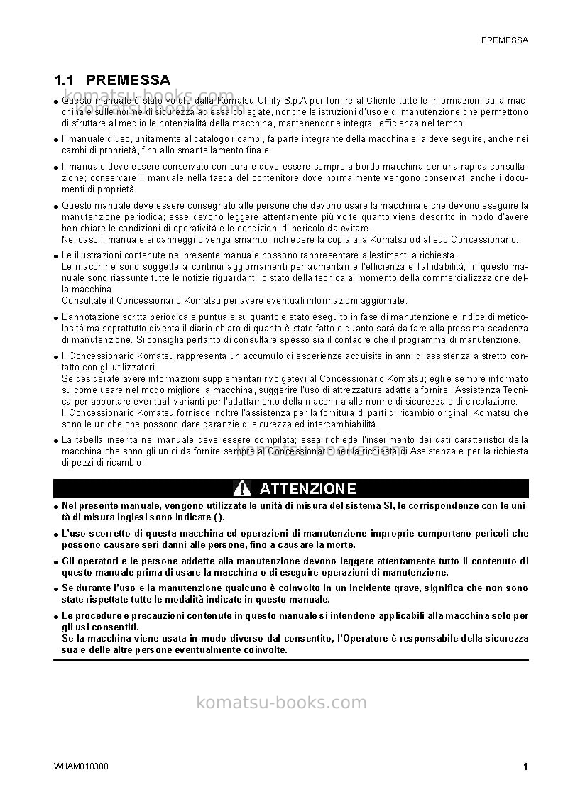 Komatsu sk714-5ita-/ Manuale operativo copertina Pagina 3 Komatsu sk714-5ita-/ Manuale operativo copertina Pagina 3